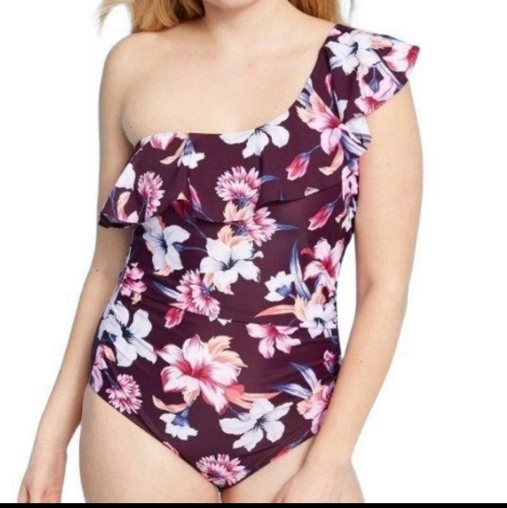 Kona Sol Floral Bathing Suit